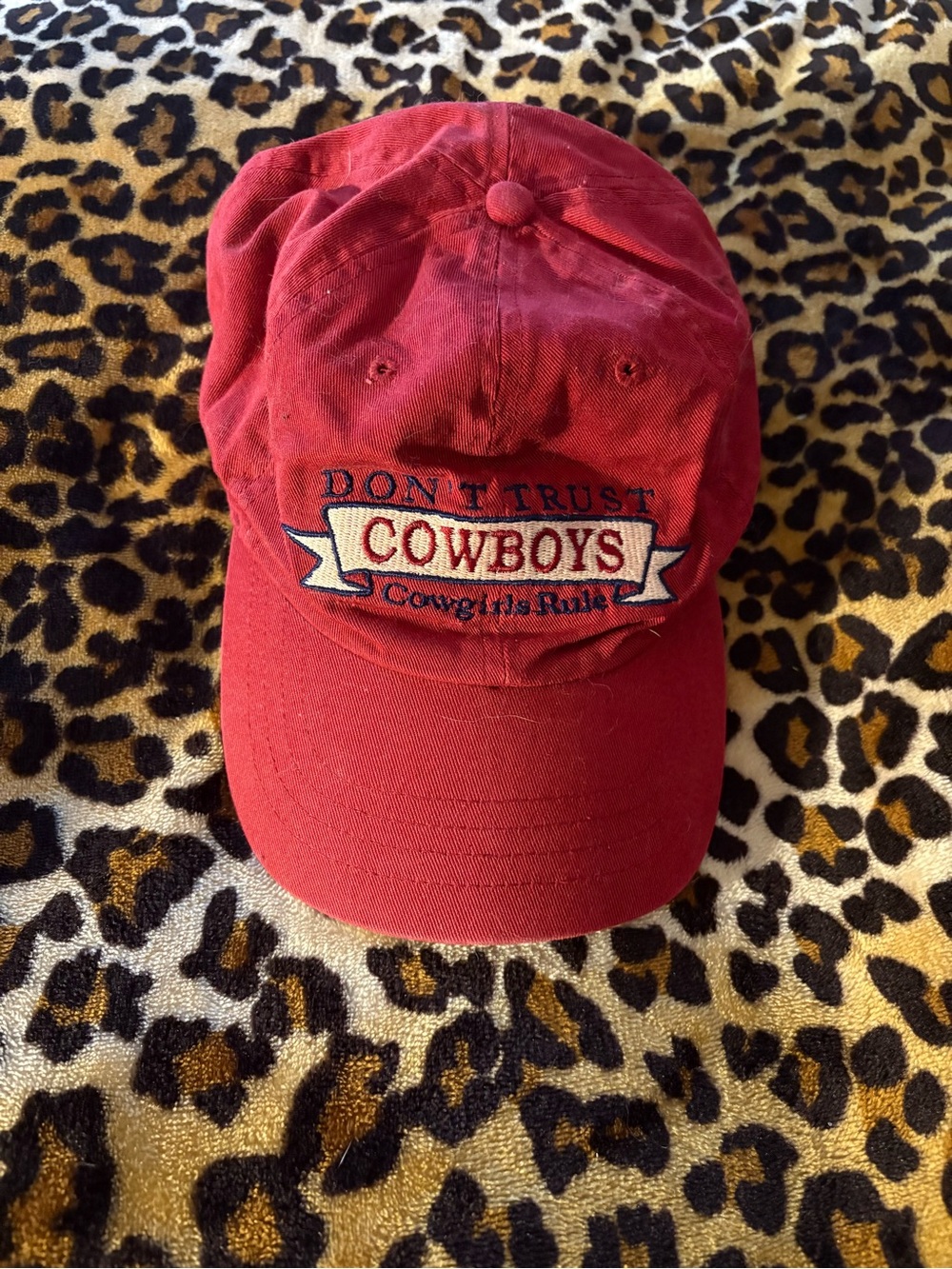 Red "Don't Trust Cowboys" Embroidered Baseball Cap